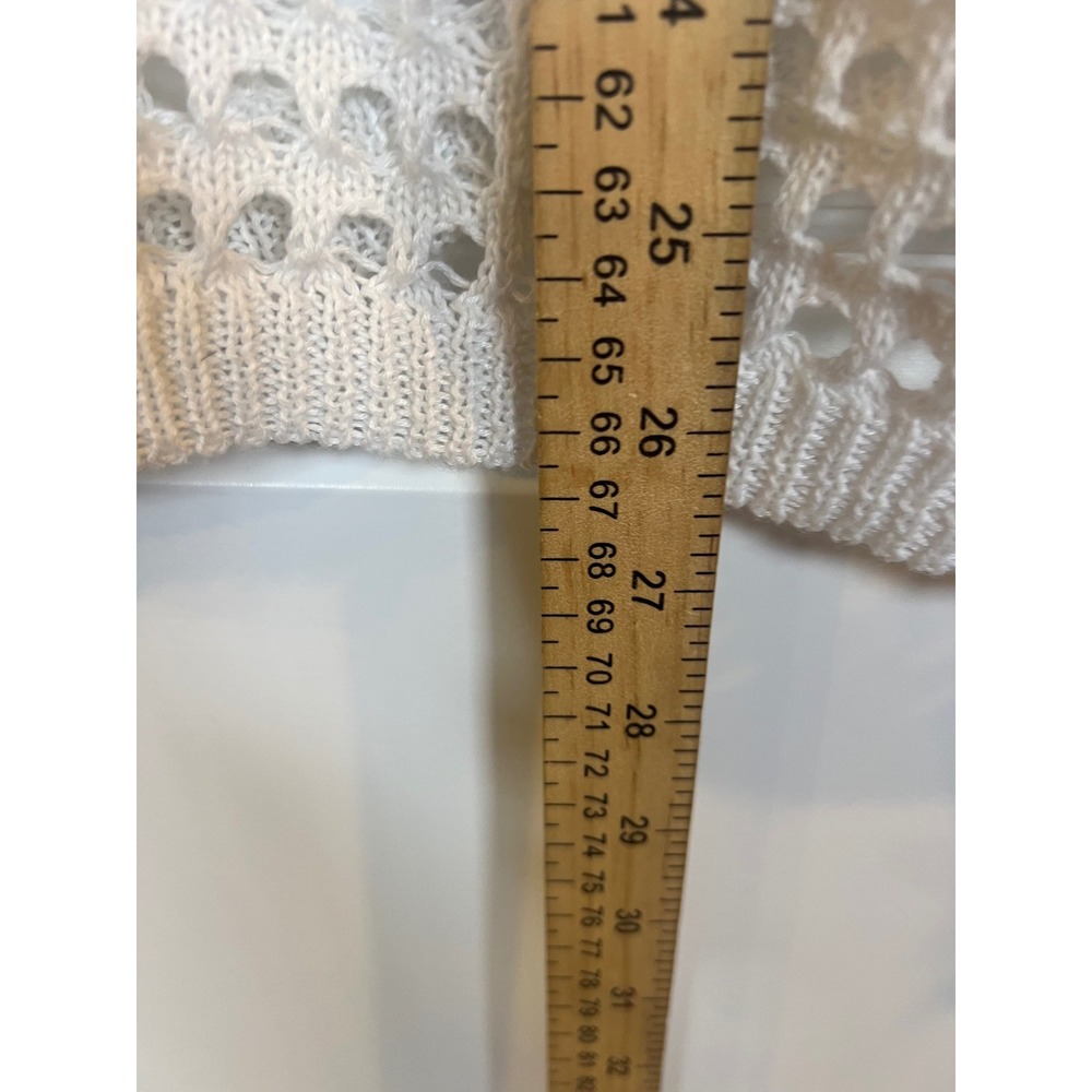Unbranded Womens Sweater Open Crochet Knit Long Sleeve White Size Large - Picture 3 of 5